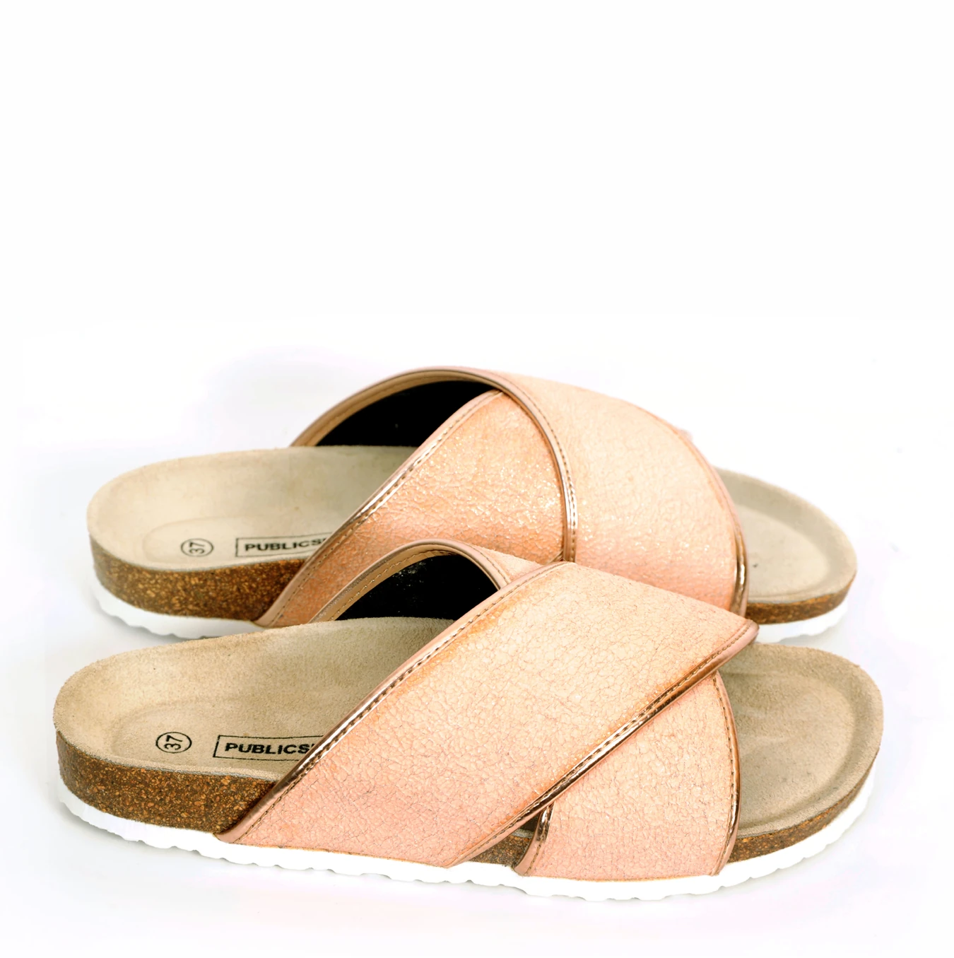 Peach cross-strap Mario S Bio sandals